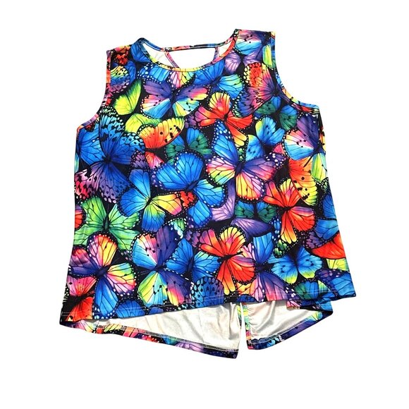 CCC 4XL Cap Sleeve Butterflycore Blouse Artwear Boho Street Chic Color Pop Core - Picture 6 of 11